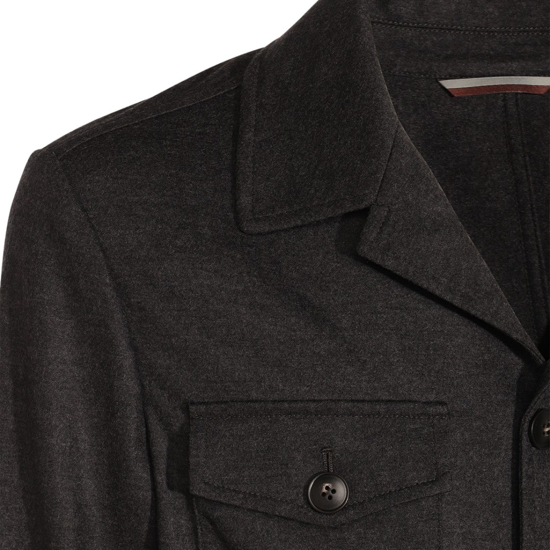 Canali Structured Black Jacket With Buttoned Front