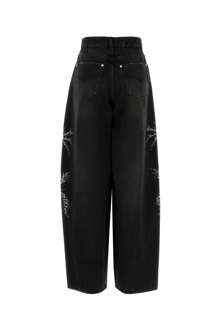 Blumarine Black Denim Wide-Leg Jeans
