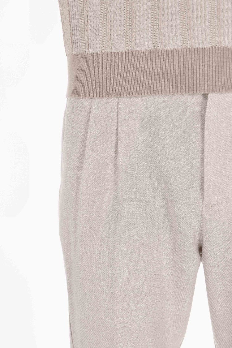 Eleventy Cross-Ply Zegna Fabric Beige Suit