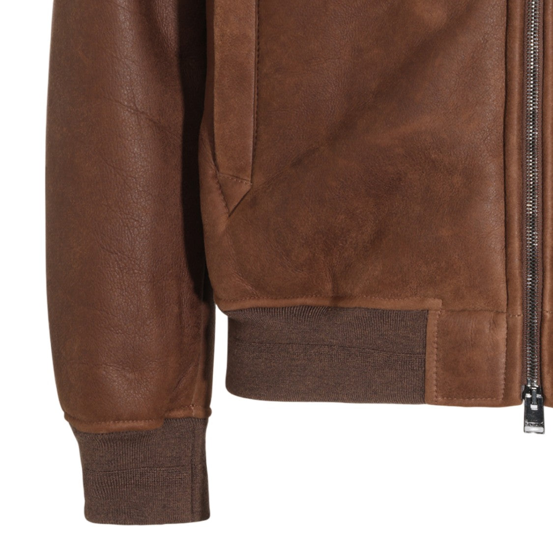 Canali Brown Suede Plush-Lined Jacket