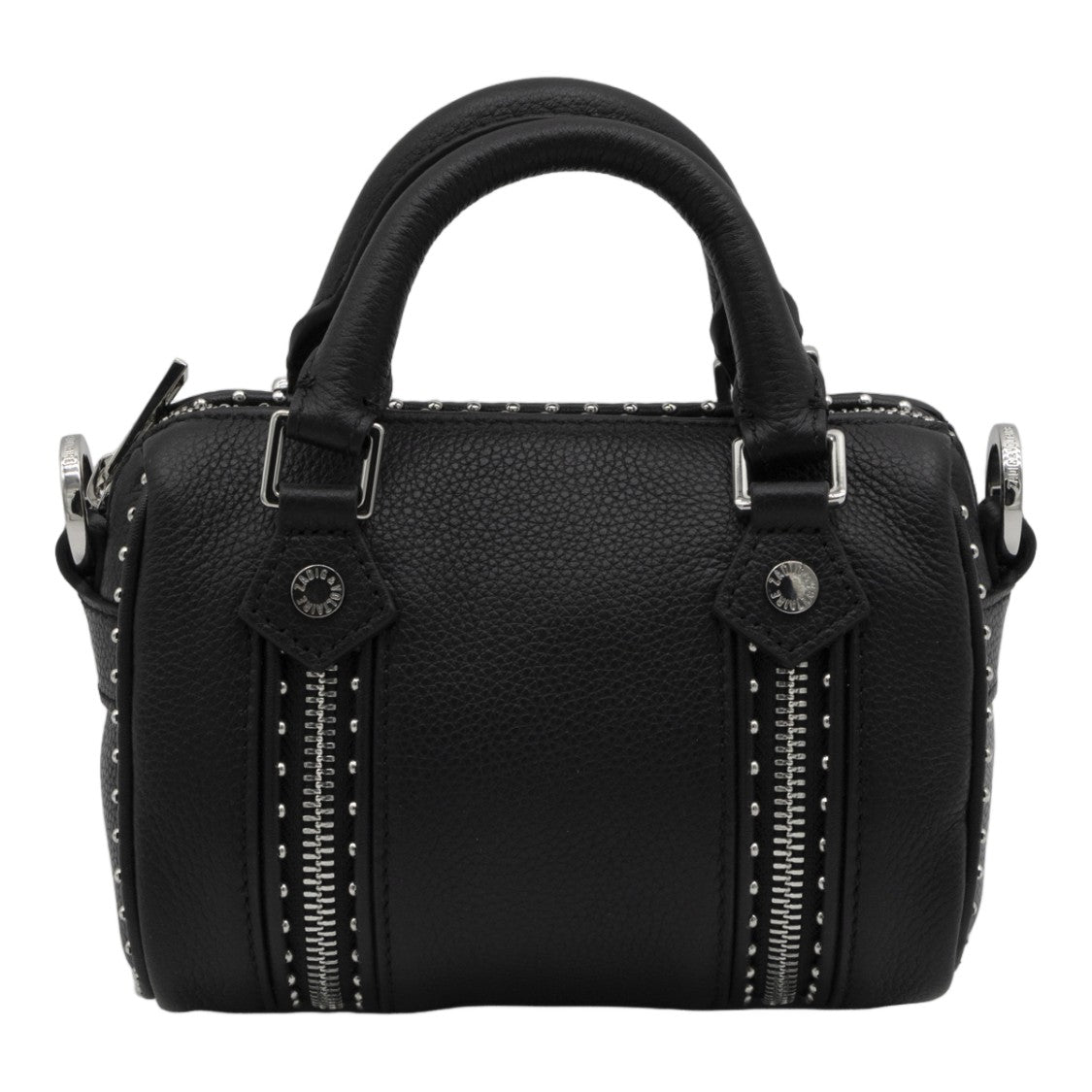 Zadig & Voltaire Compact Textured Handbag With Silver Accents