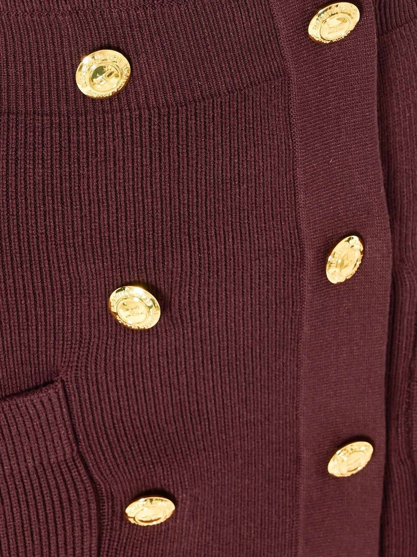 Elisabetta Franchi Fitted Knitted Dress With Deep V-Neckline