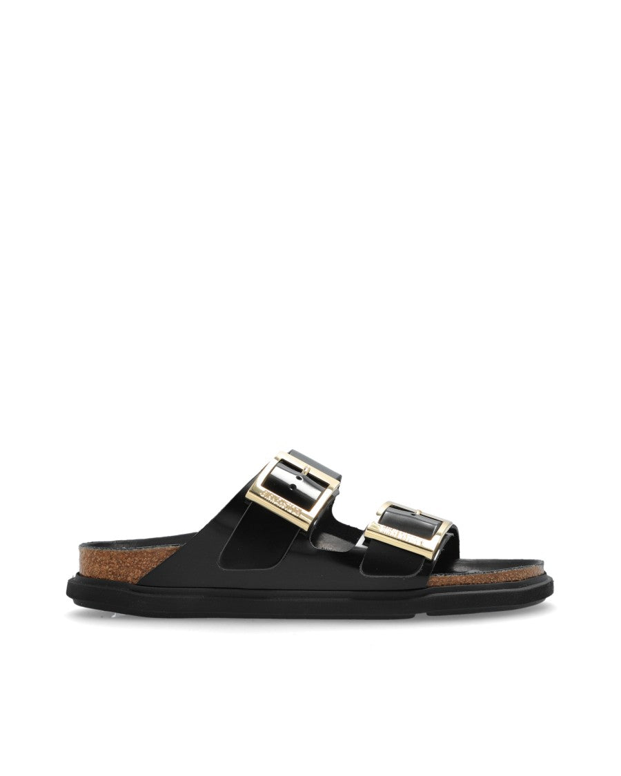Birkenstock Arizona Droplet Buckle High Shine Black Slides