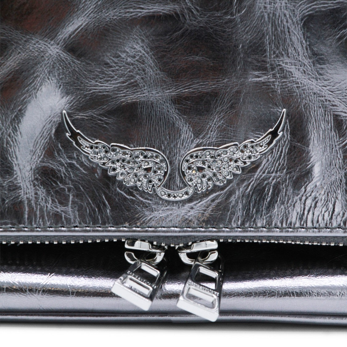 Zadig & Voltaire Silver Leather Rock Vintage Metal Shoulder Bag