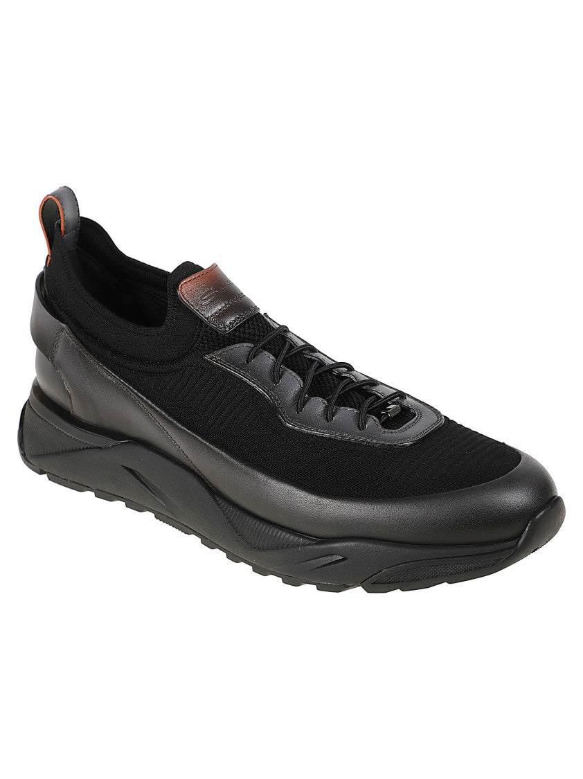 Santoni Inno Calza Polyester-Blend Low-Top Sneakers