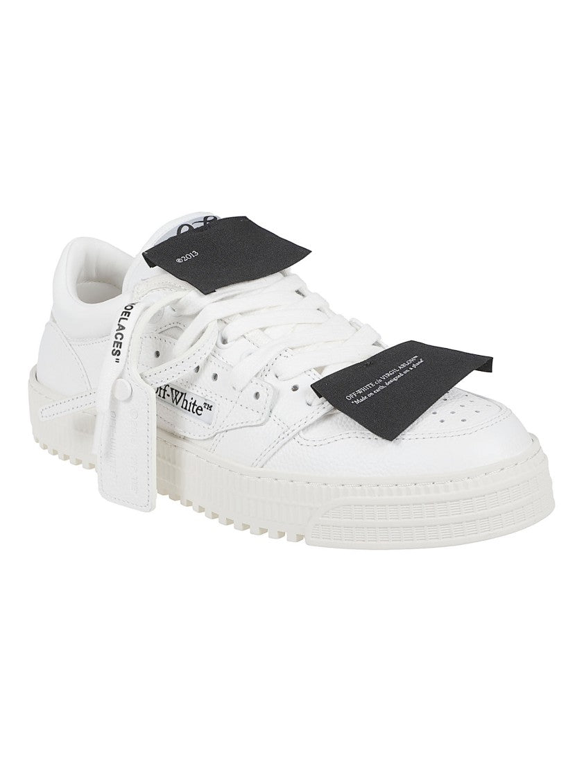 Off-White Low-Top White Sneakers With Textured Sole And Branding
