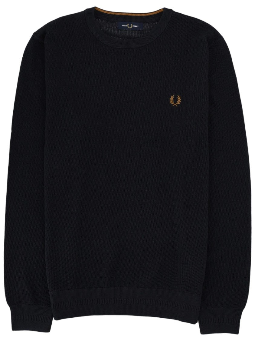 Fred Perry Piqué Texture Laurel Wreath Sweater