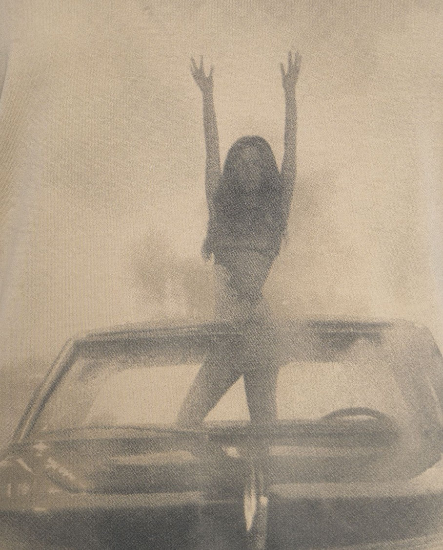 Dondup Relaxed Fit Graphic Print T-Shirt In Beige