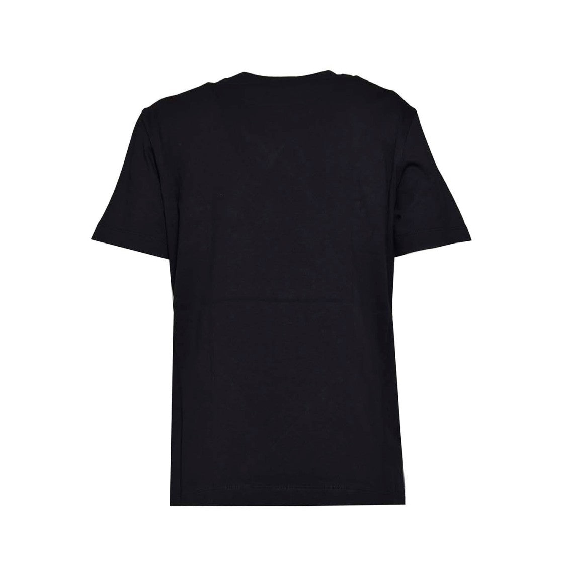 Msgm Black Cotton T-Shirt With Glitter Brush Logo Print