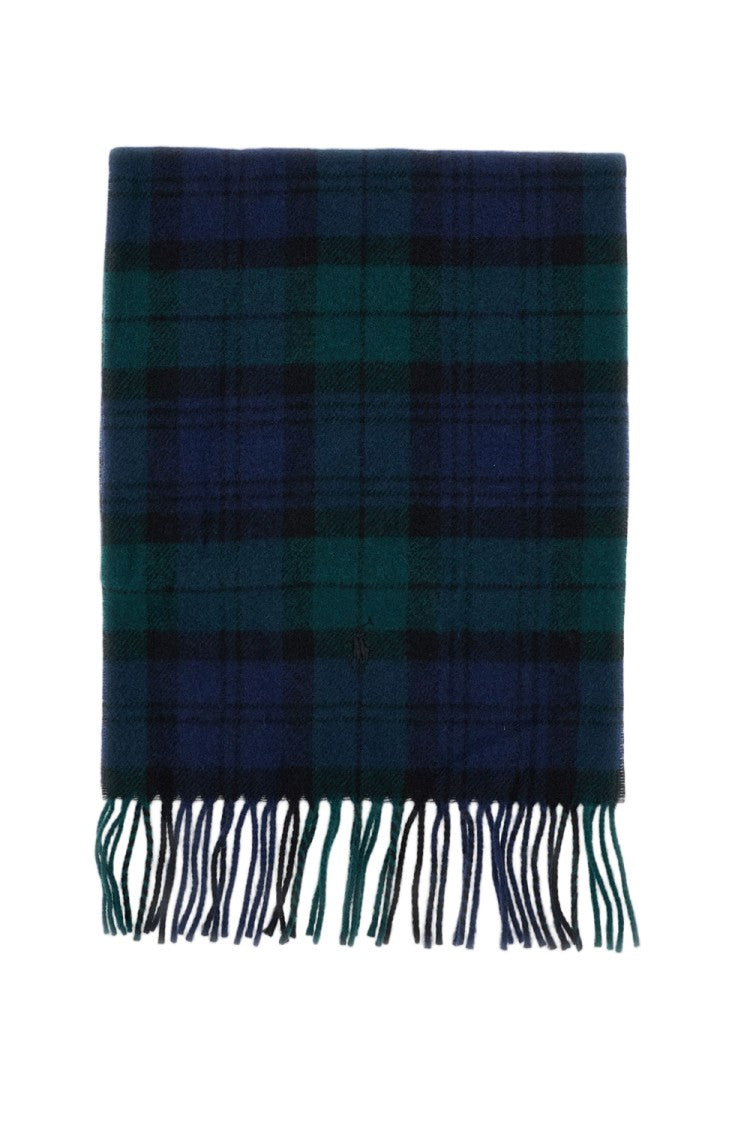 Polo Ralph Lauren Multicolored Check Fringed Wool Scarf