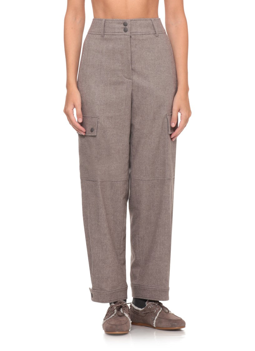 Peserico Brown Utility Straight-Leg Pants