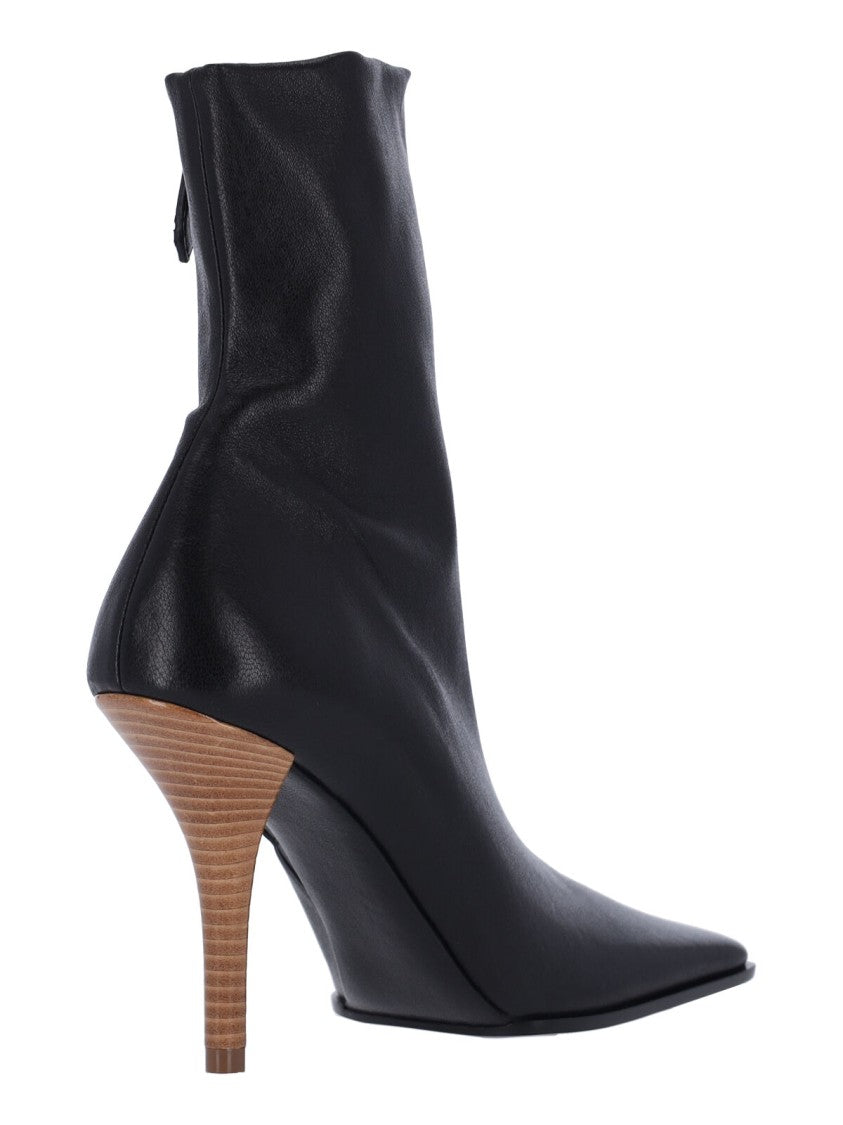 Alaïa Black Sot Square Side Zip Ankle Boots