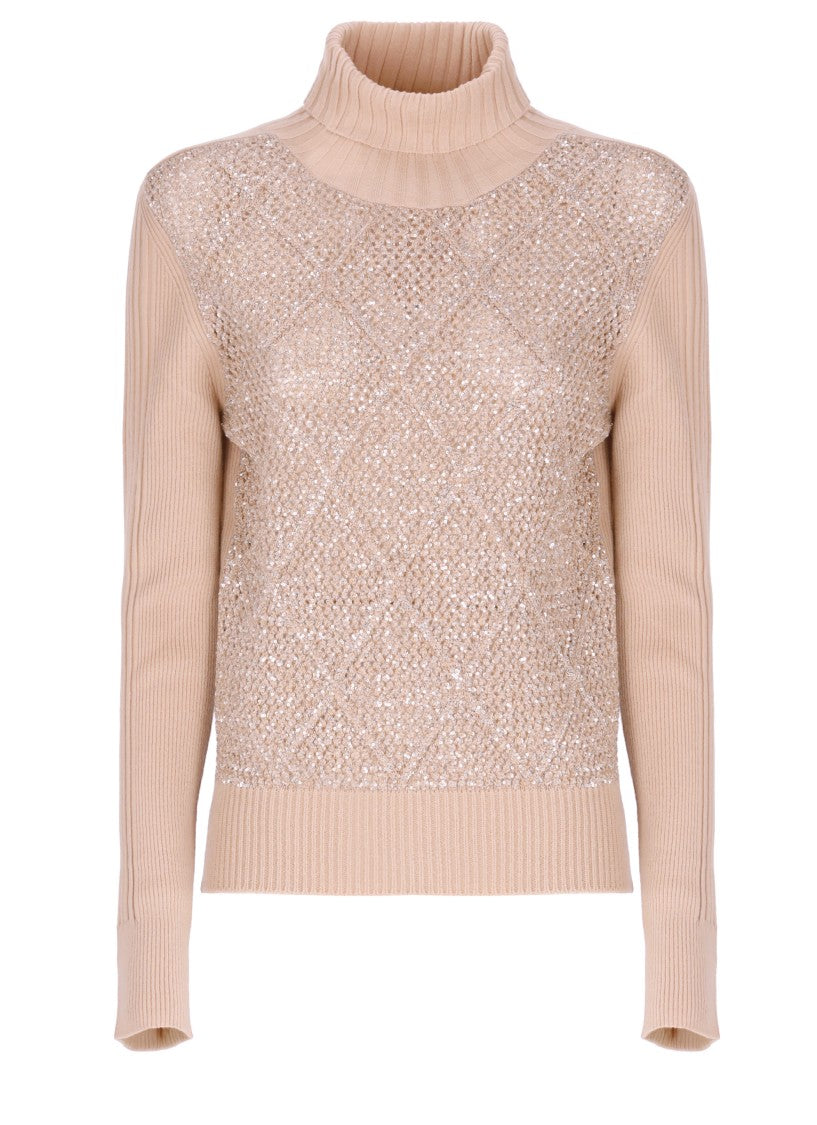 D. Exterior Pink Wool Sweater