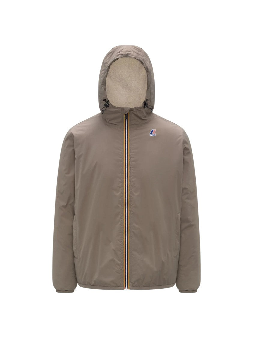 K-Way Le Vrai 4.0 Claude Orsetto Taupe Hooded Jacket