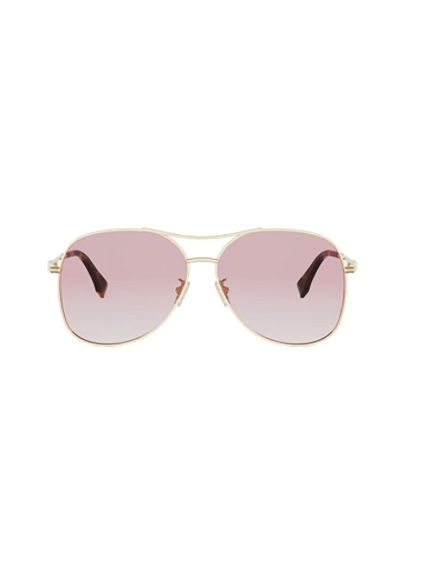 Fendi Gradient Pink-Tinted Oval Sunglasses