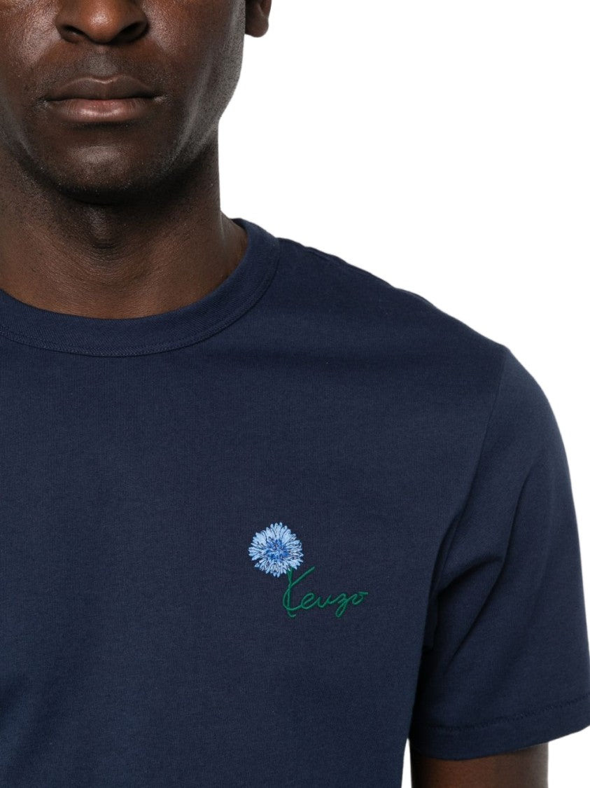 Kenzo White Contrast Trim Round Neck T-Shirt
