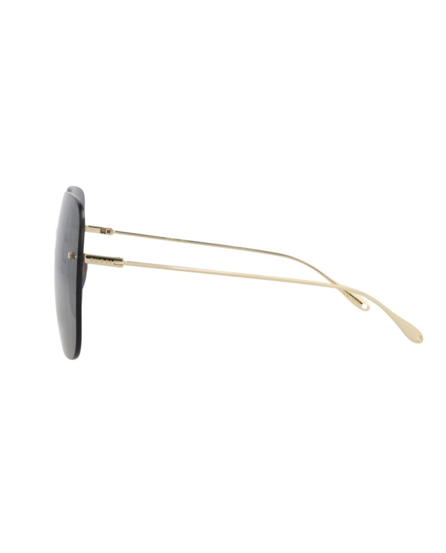 Gucci Square-Frame Metal Sunglasses