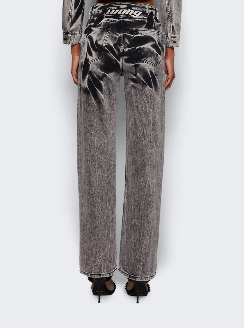 Alexander Wang Ez Embroidered Jeans Black Acid Crush