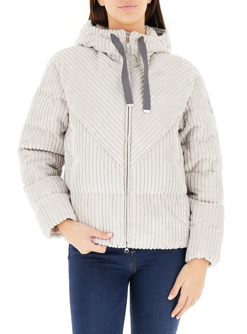 Colmar Originals Ribbed Velvet Hooded Puffer