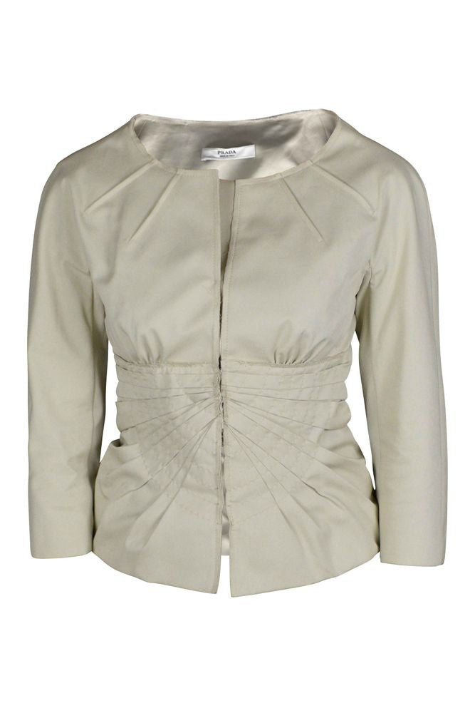 Prada Tailored Beige Suit With Structured Jacket