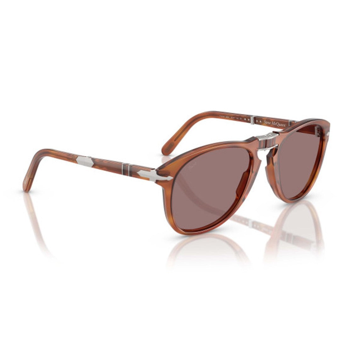 Persol Havana Po0714sm Steve Mcqueen Acetate Pilot Sunglasses