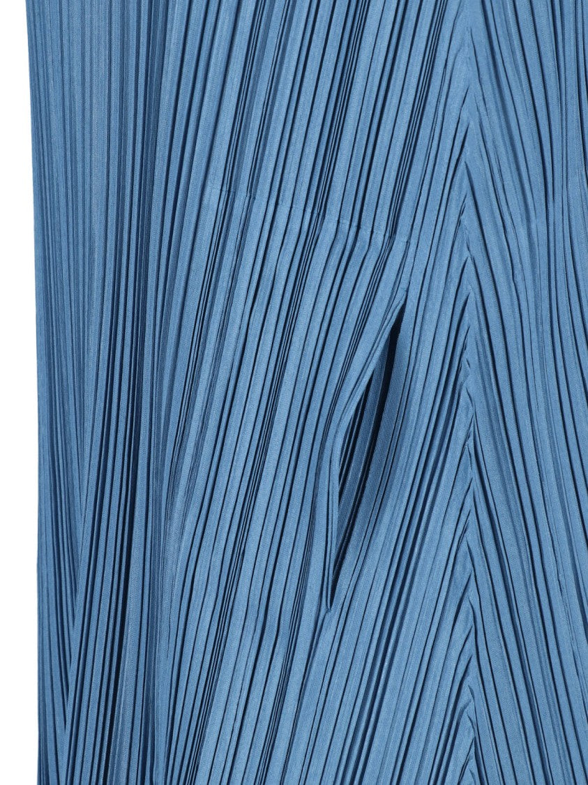 Pleats Please Issey Miyake Blue Mellow Pleats Trapeze Midi Dress