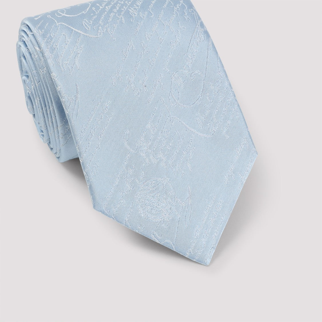 Berluti Light Blue Mulberry Silk Tie