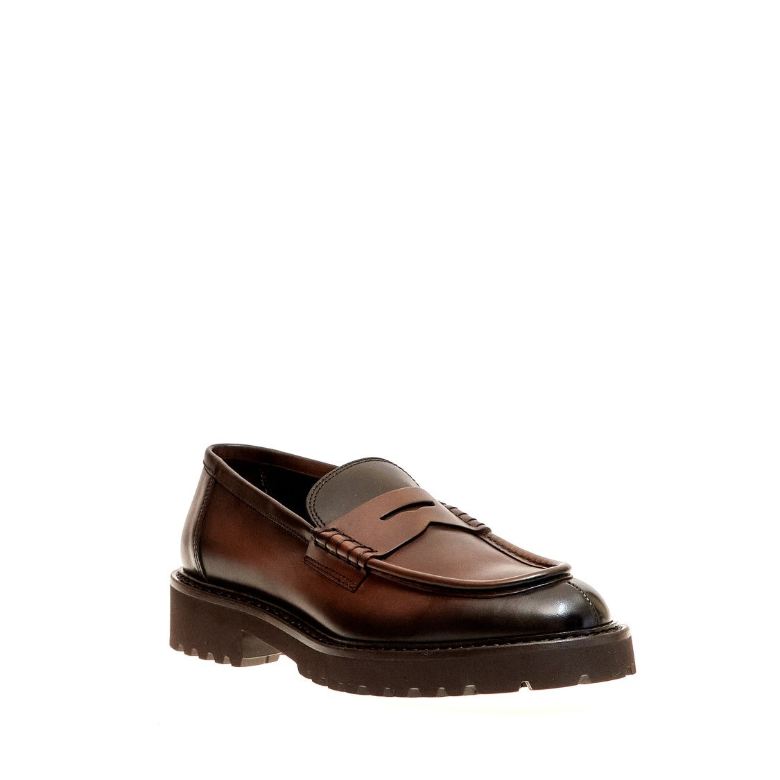Doucal's Shaded Brown Leather Moccasin