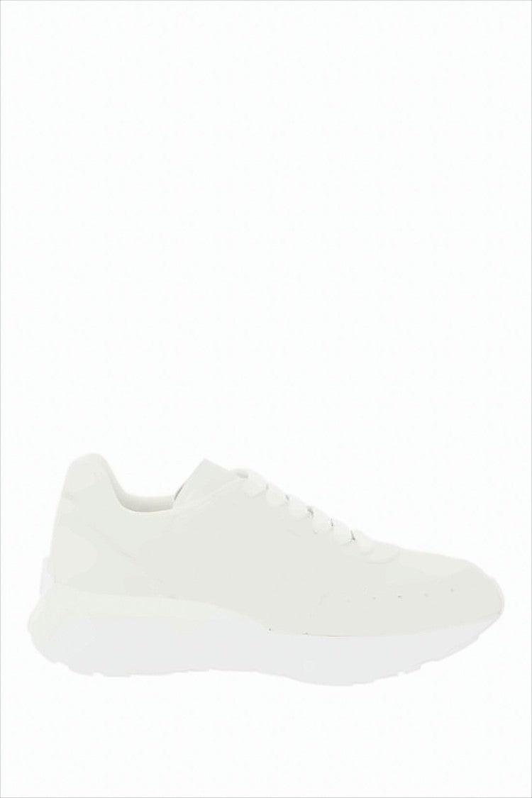Alexander Mcqueen Minimalist White Low-Top Sneakers With Rubber Sole