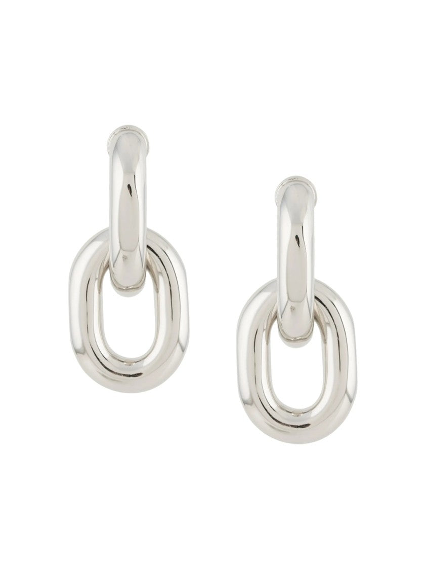 Rabanne Sculptural Silver-Tone Interlocking Earrings