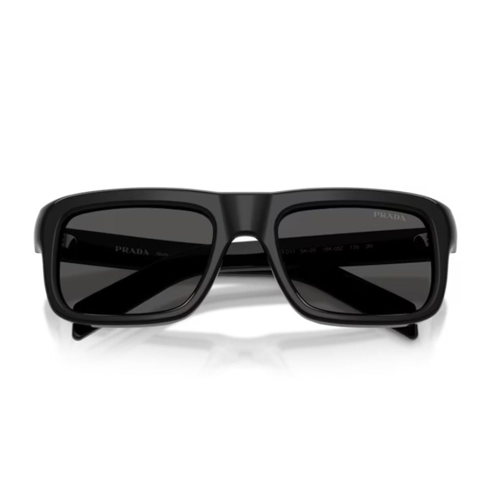 Prada Oversized Rectangular Black Acetate Sunglasses With Sculpted Frame
