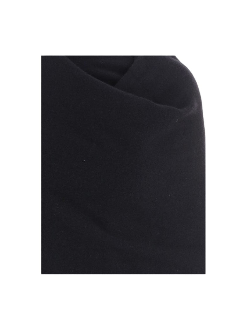 Darkpark Black Draped Wool Cashmere-Blend Sweater