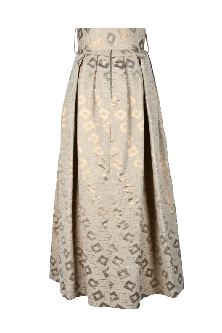 Nora Barth Pleated Maxi Skirt - Beige