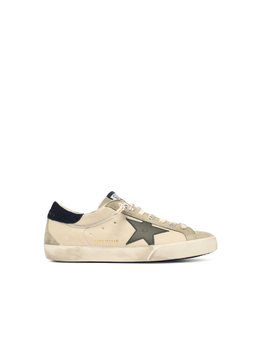 Golden Goose Cream Super Star Leather Sneakers