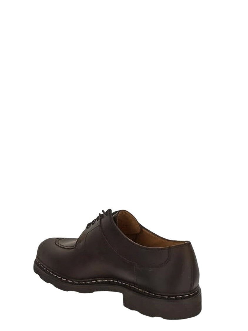 Paraboot Dark Brown Nubuck Lace-Up Loafers