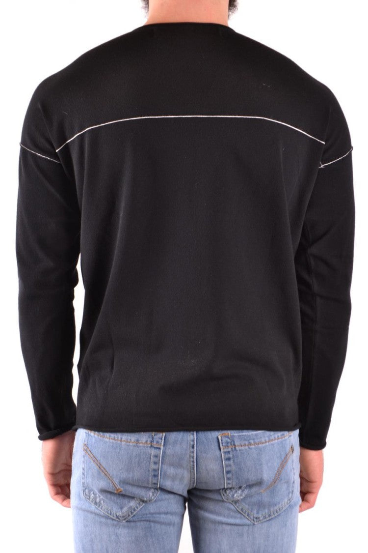 Isabel Benenato Black Knit Sweater With Subtle Stitch