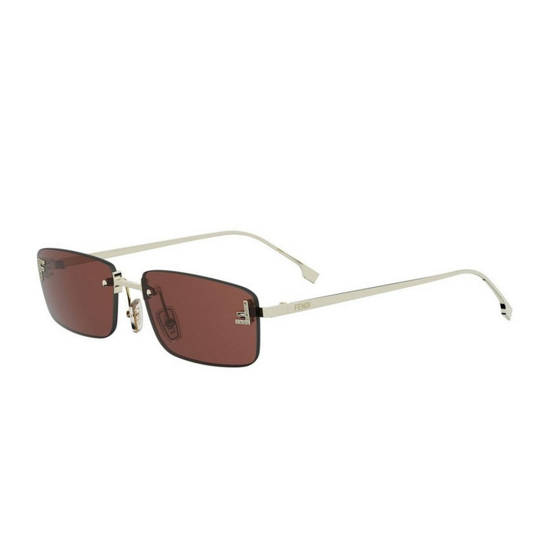 Fendi Gold Fendi First Crystal Rimless Sunglasses