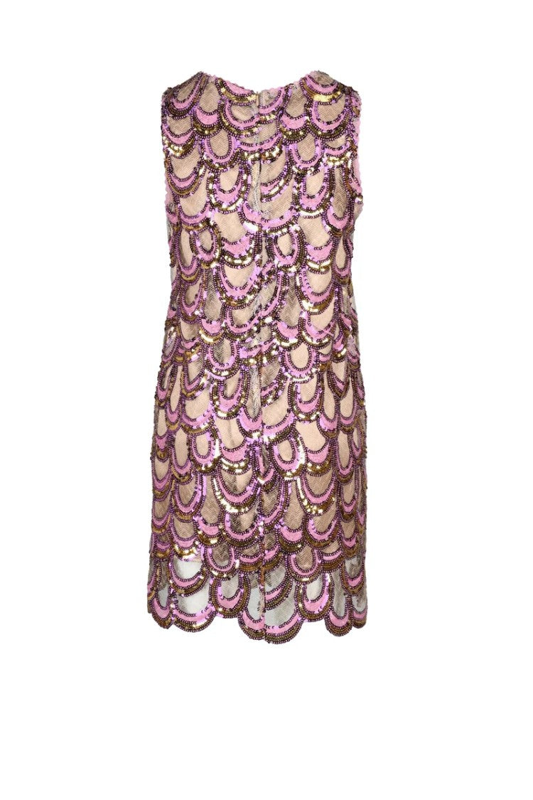 Nora Barth Sequin Dress - Beige/Pink
