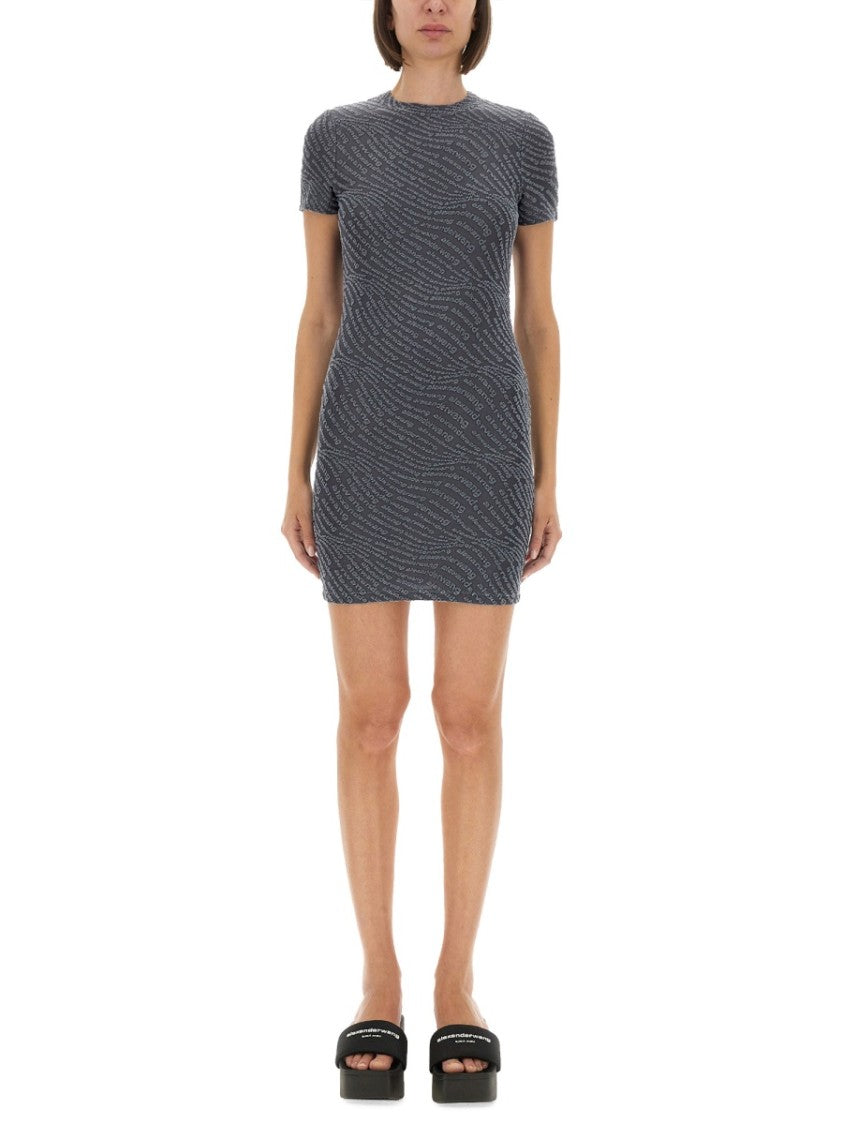 T By Alexander Wang Textured Jacquard Mini Dress