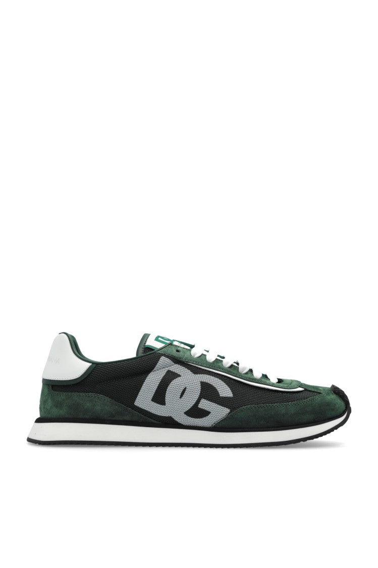 Dolce & Gabbana Green Suede-Like Sneakers