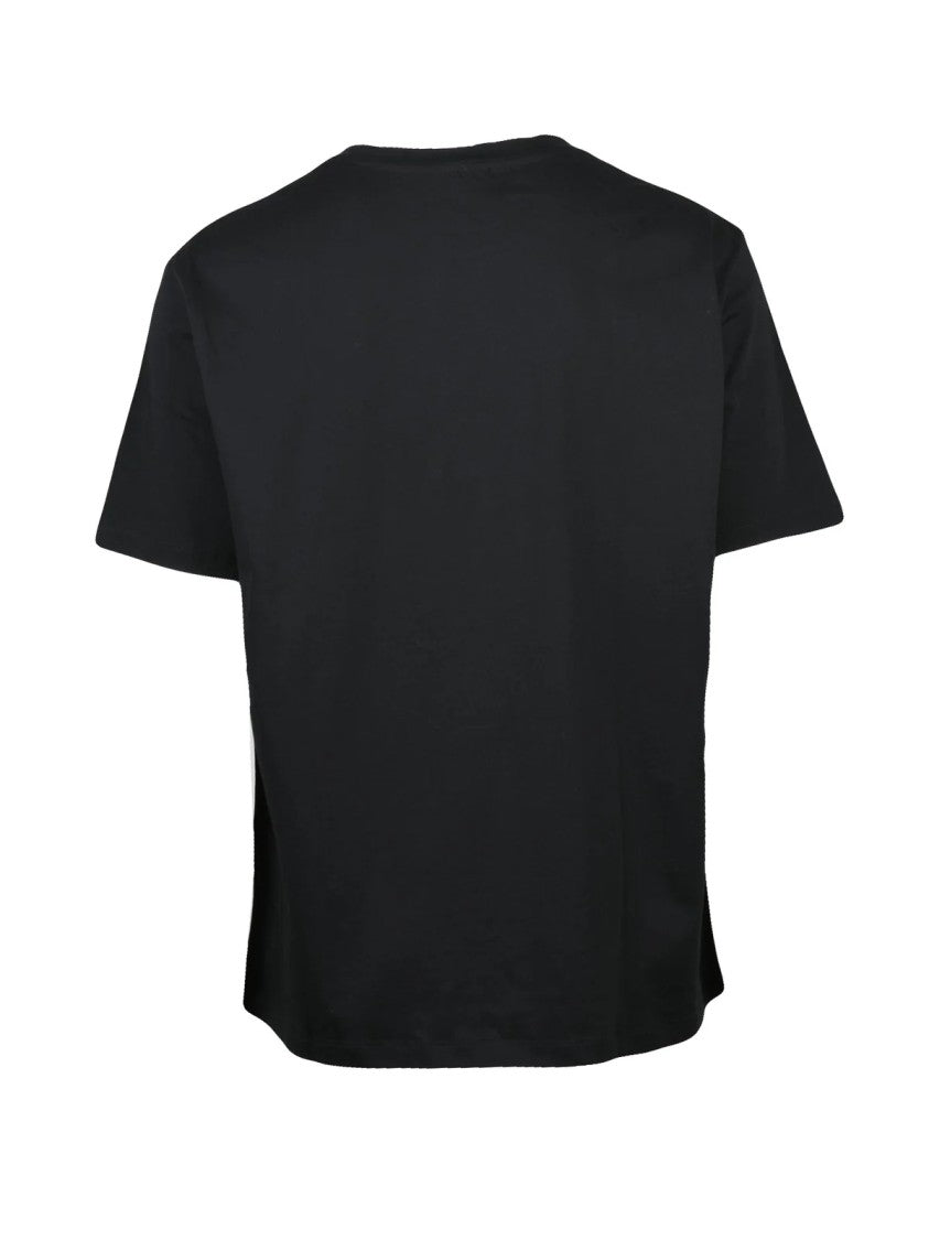 Balmain Black Cotton T-Shirt With Iconic White Emblem
