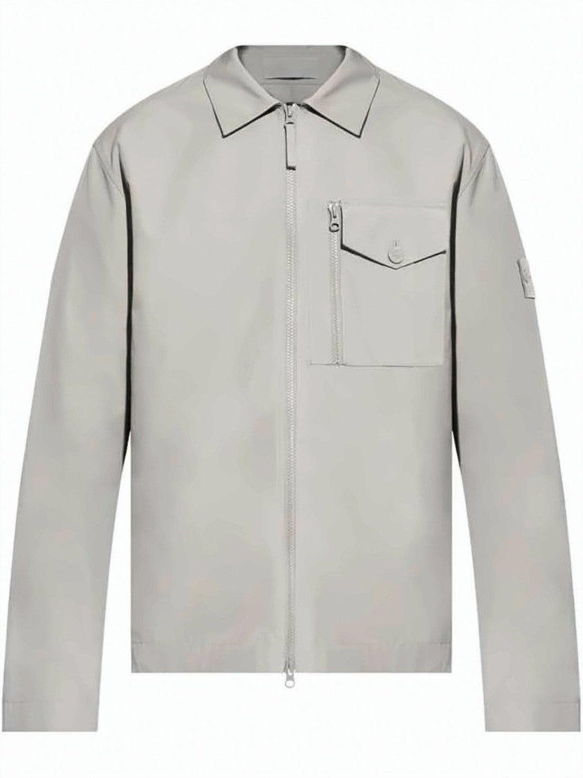 Stone Island Grey Cotton Jacket With Structured Design