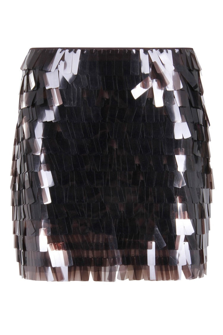 Staud Mini-Length Sequined Staud Skirt With Concealed Zipper