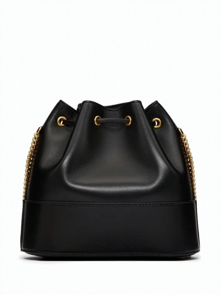 Valentino Garavani Black Leather Crossbody Bag With Gold Hardware