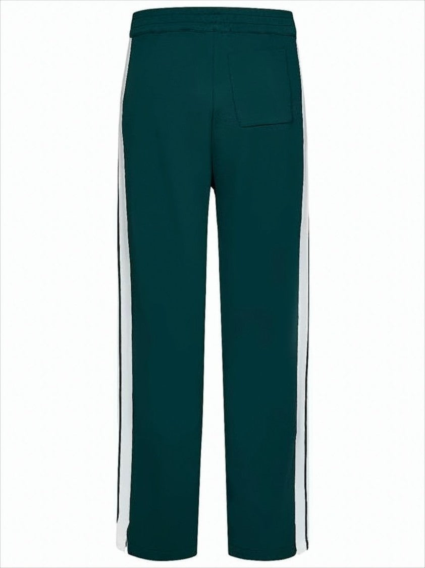 Autry Deep Green Relaxed Fit Jogger Pants With Contrasting Stripes