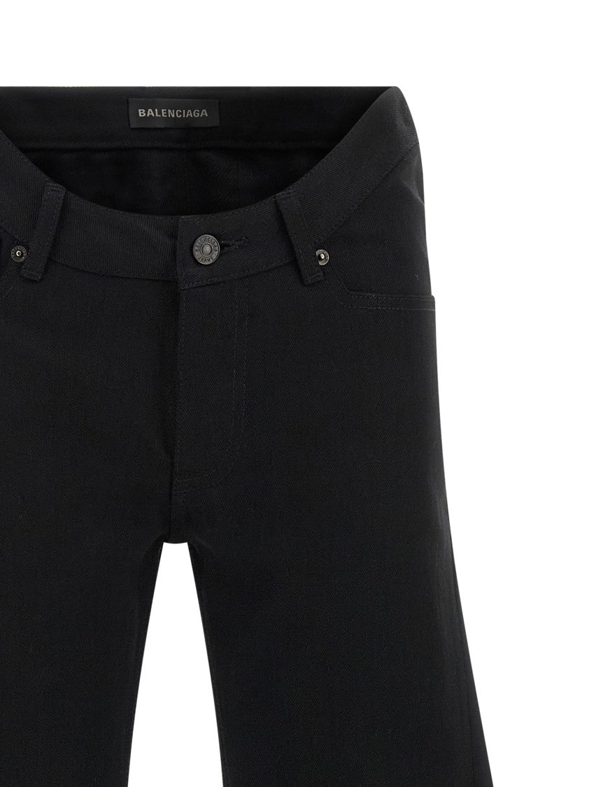Balenciaga Curved Mid-Waist Black Denim Jeans