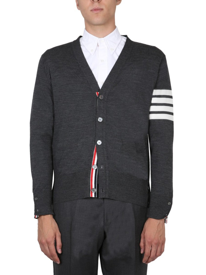 Thom Browne Cardigan With 4-Bar Stripe Detailing