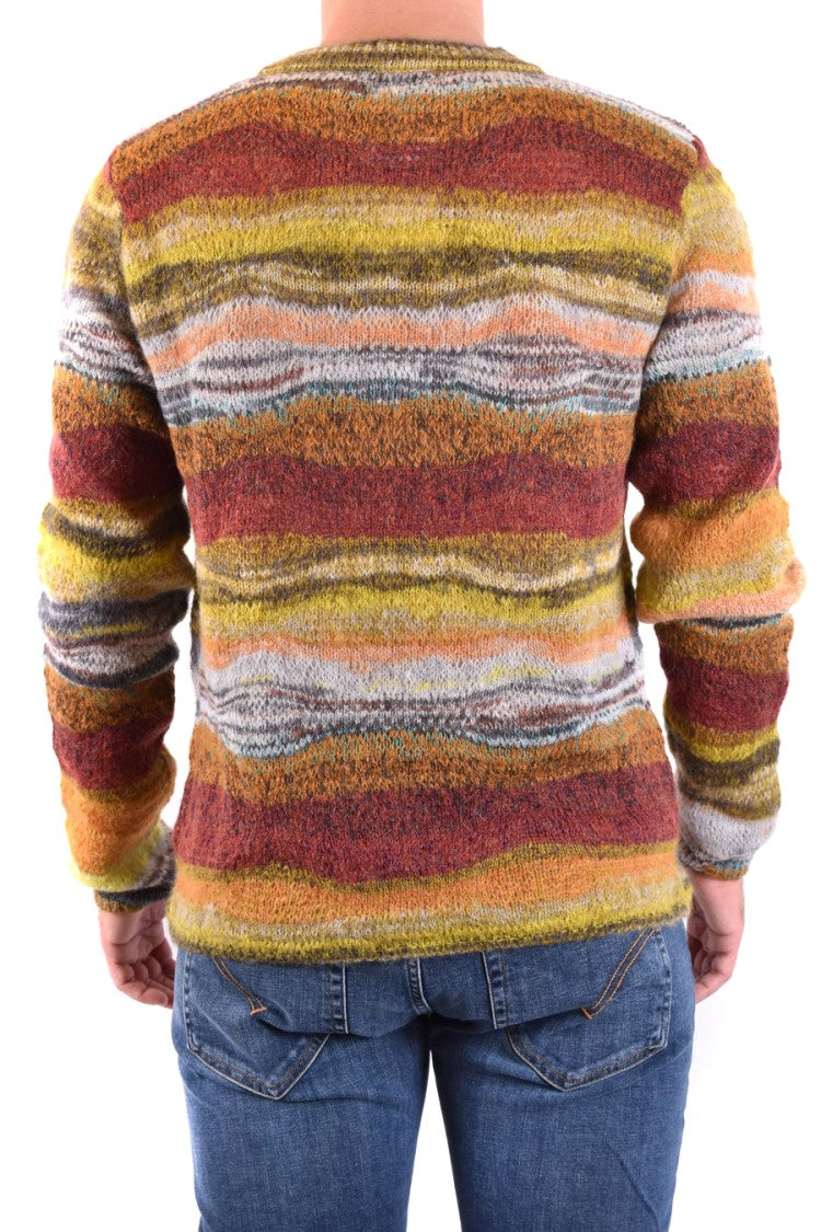 Paura Multicolor Striped Knitwear With Textured Finish