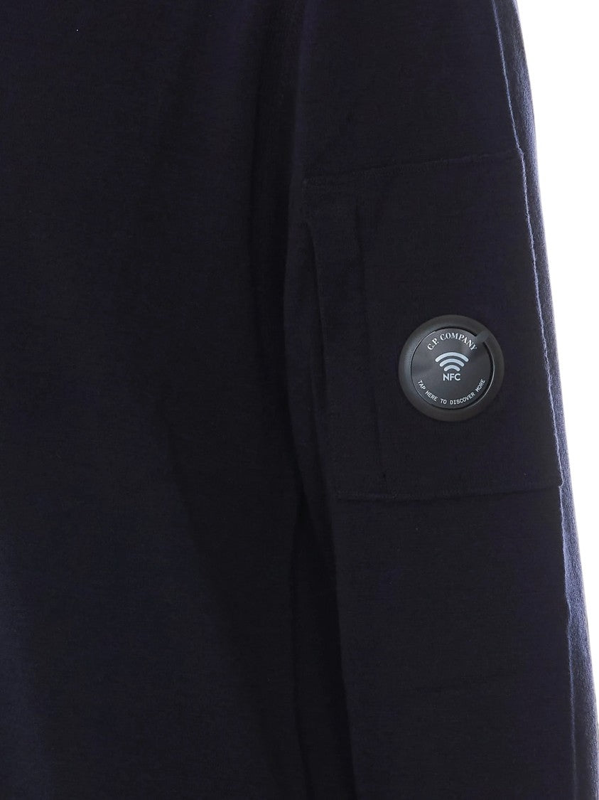 C.P. Company Blue Lens Boxy Crewneck Sweater