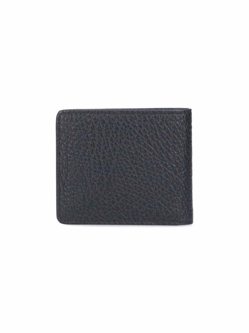 Maison Margiela Bi-Fold Wallet In Hammered Calf Leather With Four Stitches